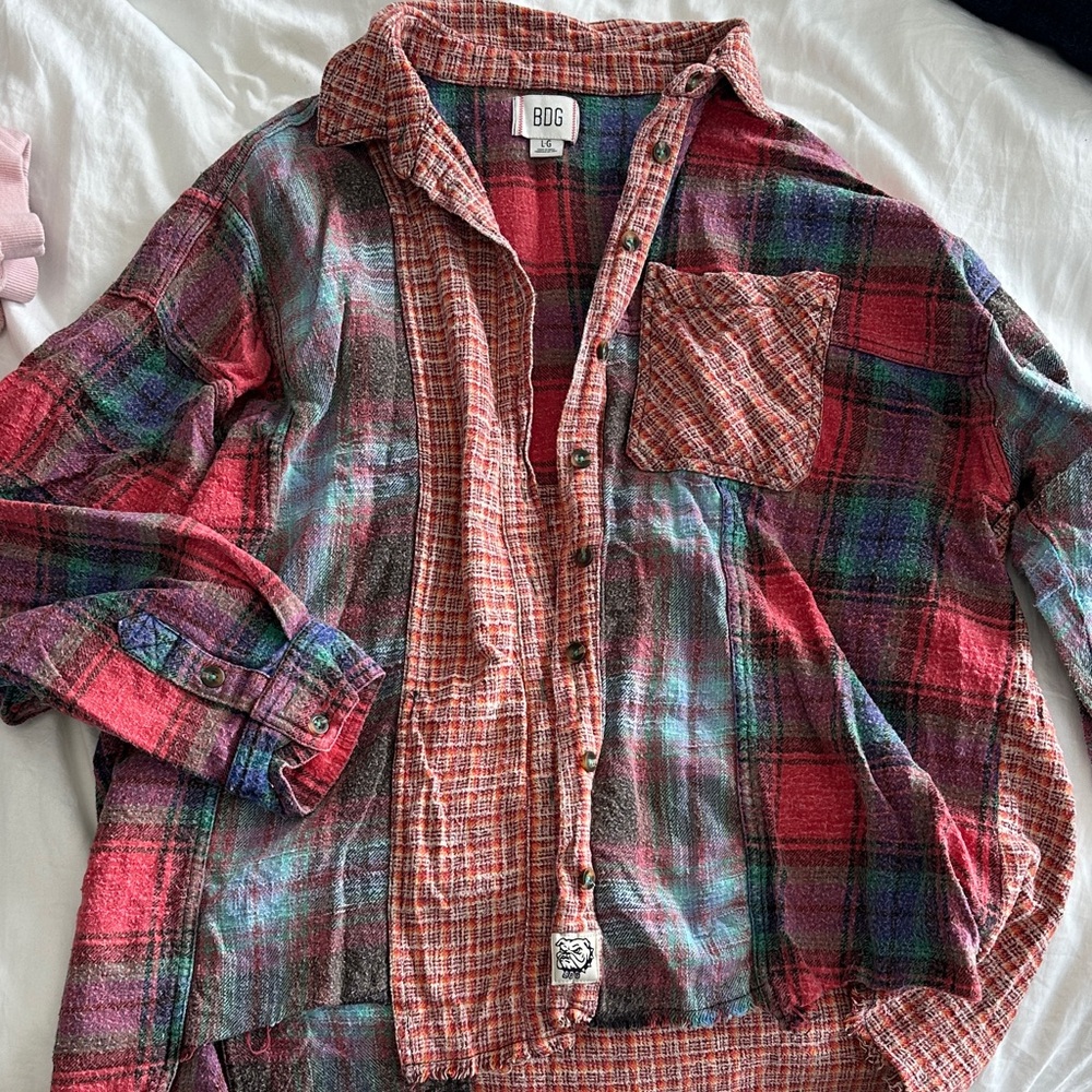 BDG Multicolor Plaid Button Down Shirt